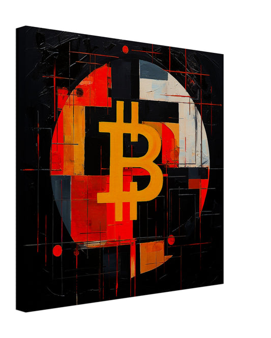 Bitcoin Composition Logo Canvas Print 16x16"/ 40x40cm